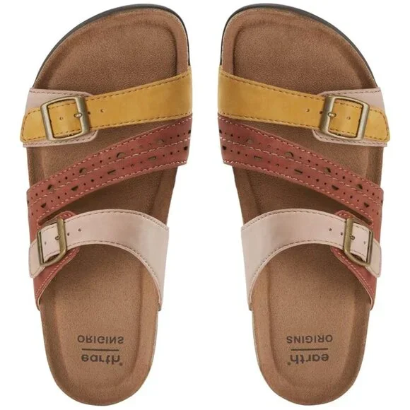 Earth Origins Multicolor Slip-on Slides Sandals Sz 11 - Picture 3 of 10